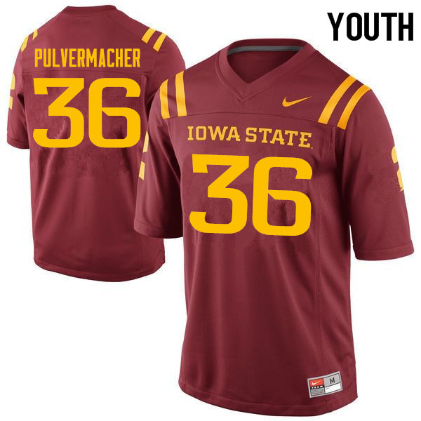 Youth #36 Chandler Pulvermacher Iowa State Cyclones College Football Jerseys Sale-Cardinal - Click Image to Close